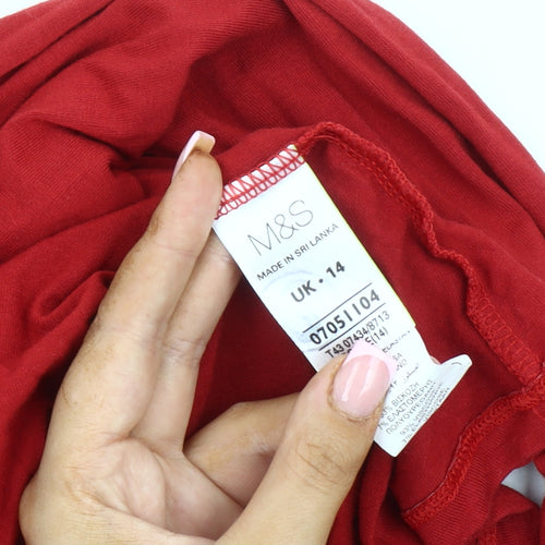 Marks and Spencer Red Long Sleeve Women's Top Size 14