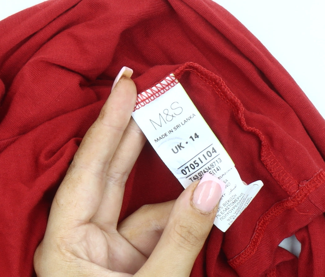 Marks and Spencer Red Long Sleeve Women's Top Size 14