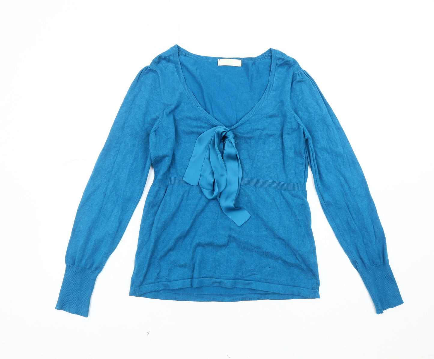 Marks and Spencer Women's Blue V-Neck Pullover Jumper