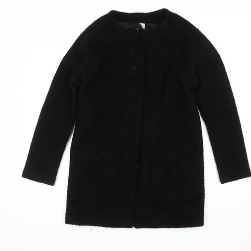 H&M Black Women's Mid-Length Wool Coat Size 4