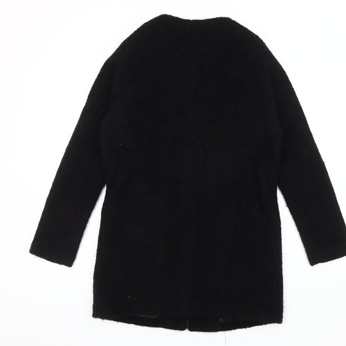 H&M Black Women's Mid-Length Wool Coat Size 4