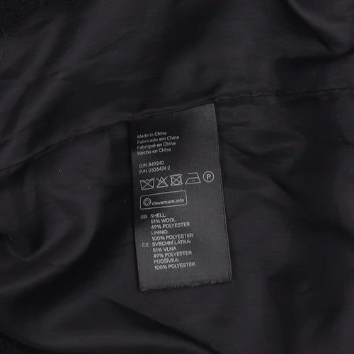 H&M Black Women's Mid-Length Wool Coat Size 4