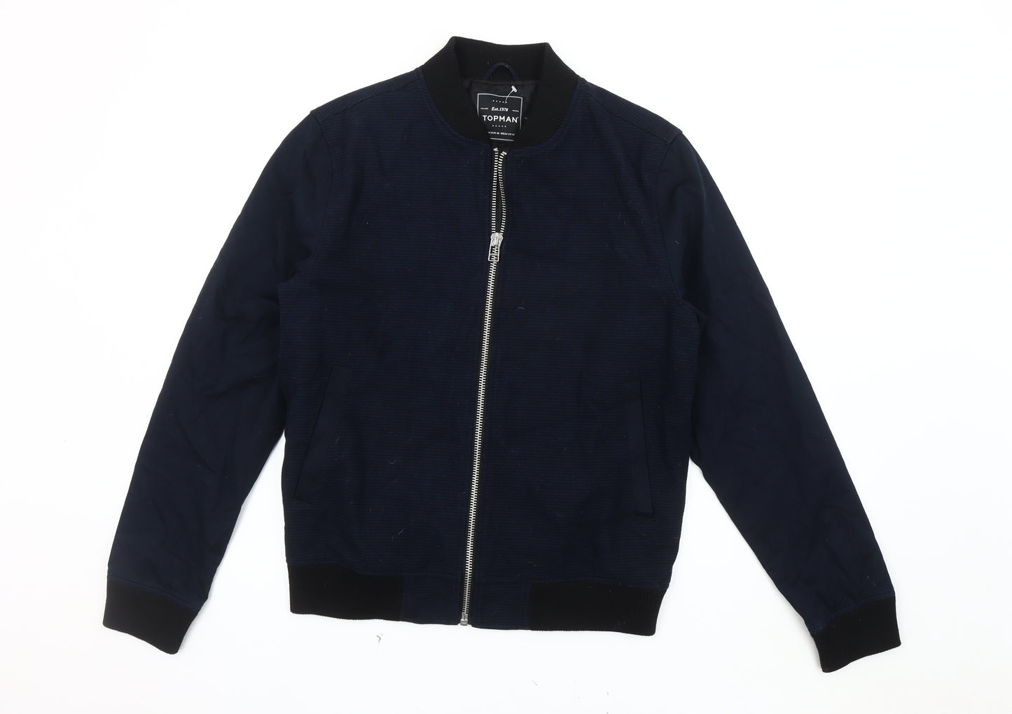 Topman Men's Blue Bomber Jacket M Cotton Casual 96cm-101cm