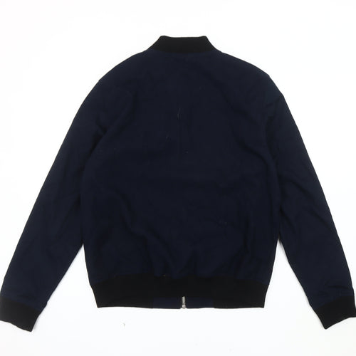 Topman Men's Blue Bomber Jacket M Cotton Casual 96cm-101cm
