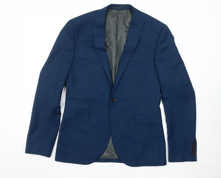 Next Men's Blue Blazer, 38R, Single-Breasted Jacket