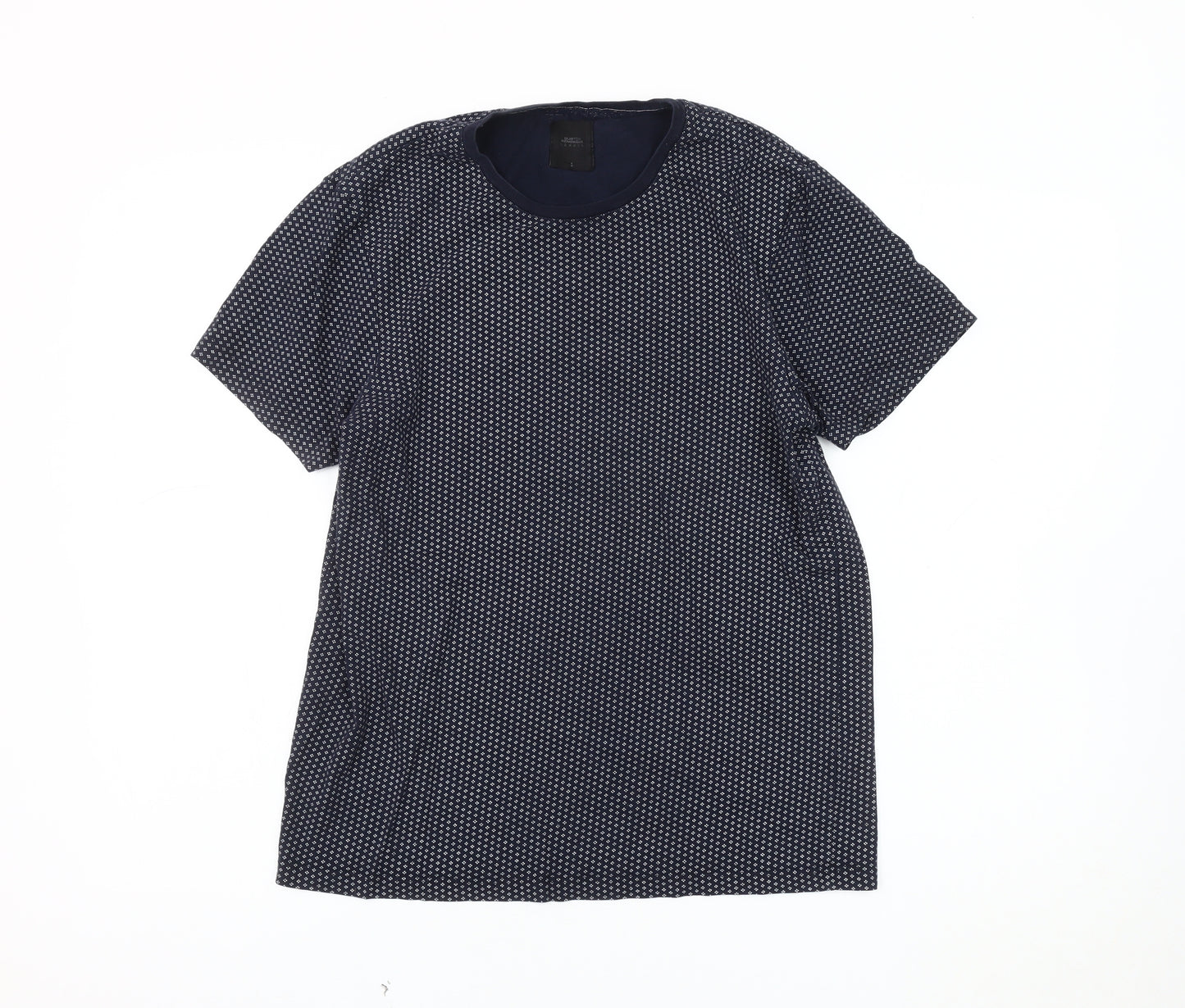 Burton Menswear London Men's Blue Geometric T-Shirt, Size S