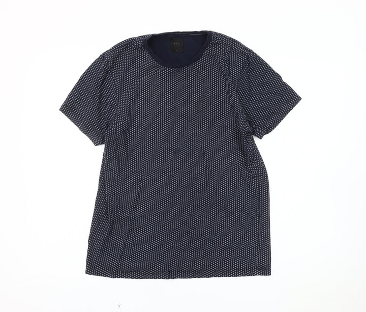 Burton Menswear London Men's Blue Geometric T-Shirt, Size S