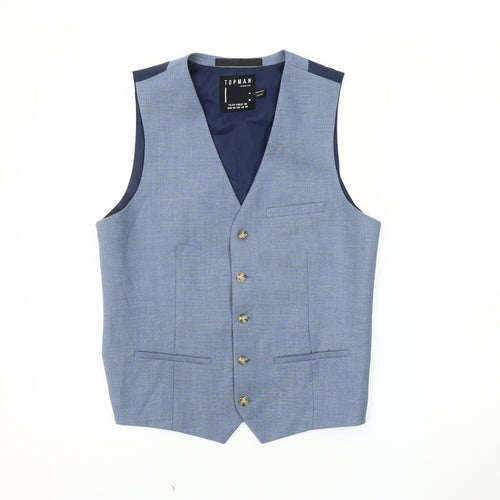 Topman Blue Men's Suit Waistcoat Size L 38