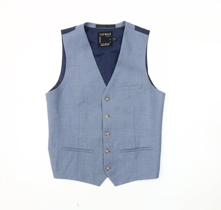 Topman Blue Men's Suit Waistcoat Size L 38