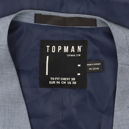 Topman Blue Men's Suit Waistcoat Size L 38