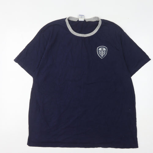 LUFC Men's Blue Ringer T-Shirt - 2XL
