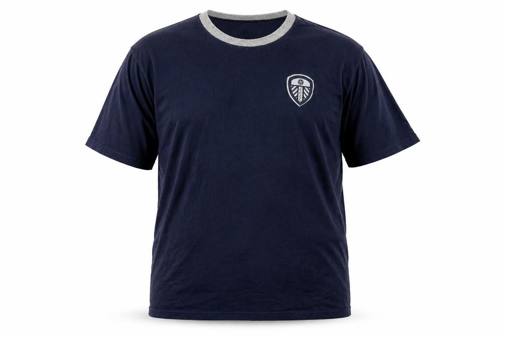 Front view of LUFC Men's Blue Ringer T-Shirt - 2XL