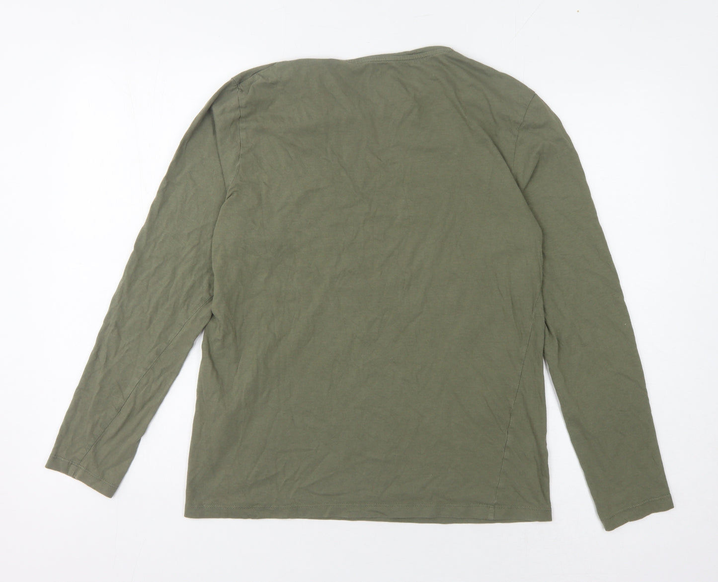 Jack & Jones Men's M Green Long Sleeve T-Shirt