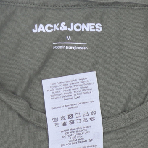 Jack & Jones Men's M Green Long Sleeve T-Shirt