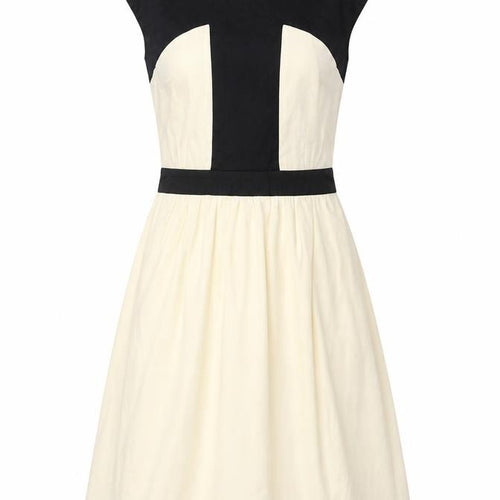 Gap Women's Black & Ivory Fit & Flare Dress, Size 6
