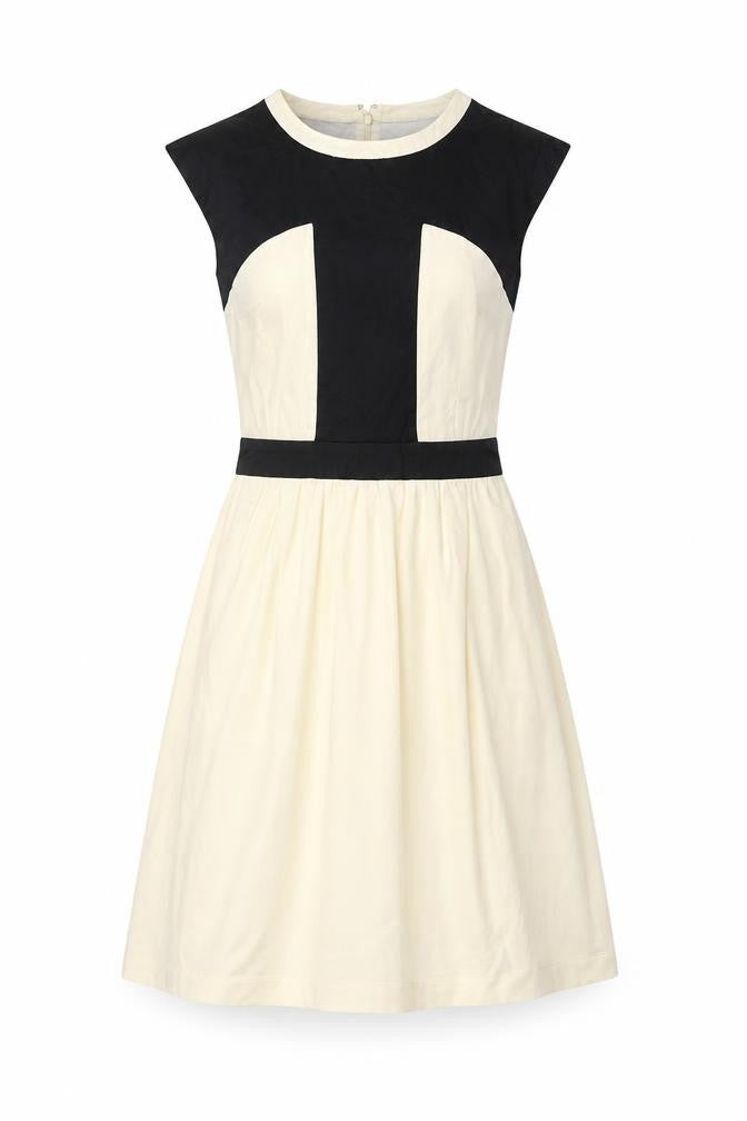 Gap Women's Black & Ivory Fit & Flare Dress, Size 6