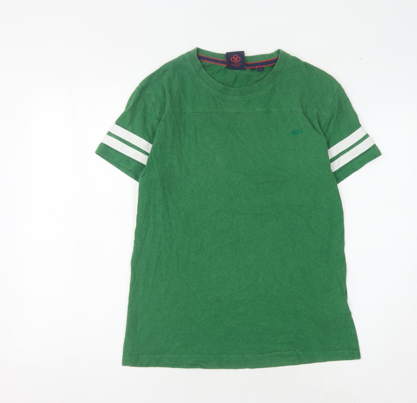Superdry Men's Green Crew Neck T-Shirt M Logo