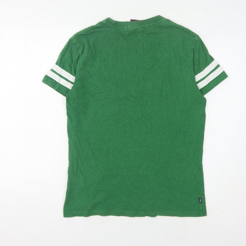 Superdry Men's Green Crew Neck T-Shirt M Logo