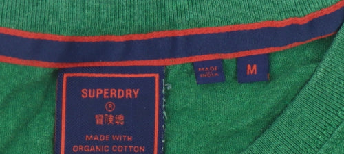 Superdry Men's Green Crew Neck T-Shirt M Logo