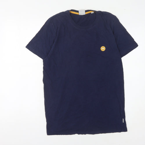 Jack & Jones Men's Blue Cotton T-Shirt - Medium