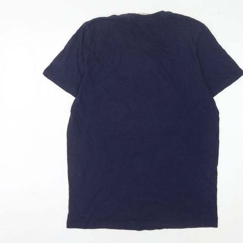 Jack & Jones Men's Blue Cotton T-Shirt - Medium