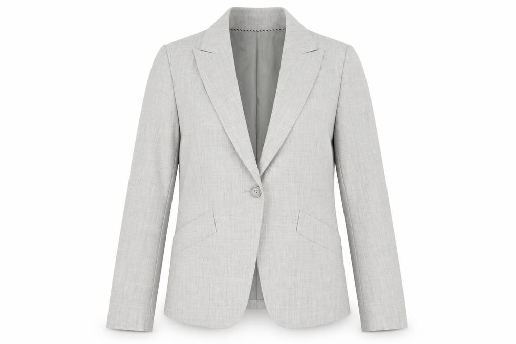 Front view of Worthington Women's Grey Blazer, size 8, Stretch Workwear