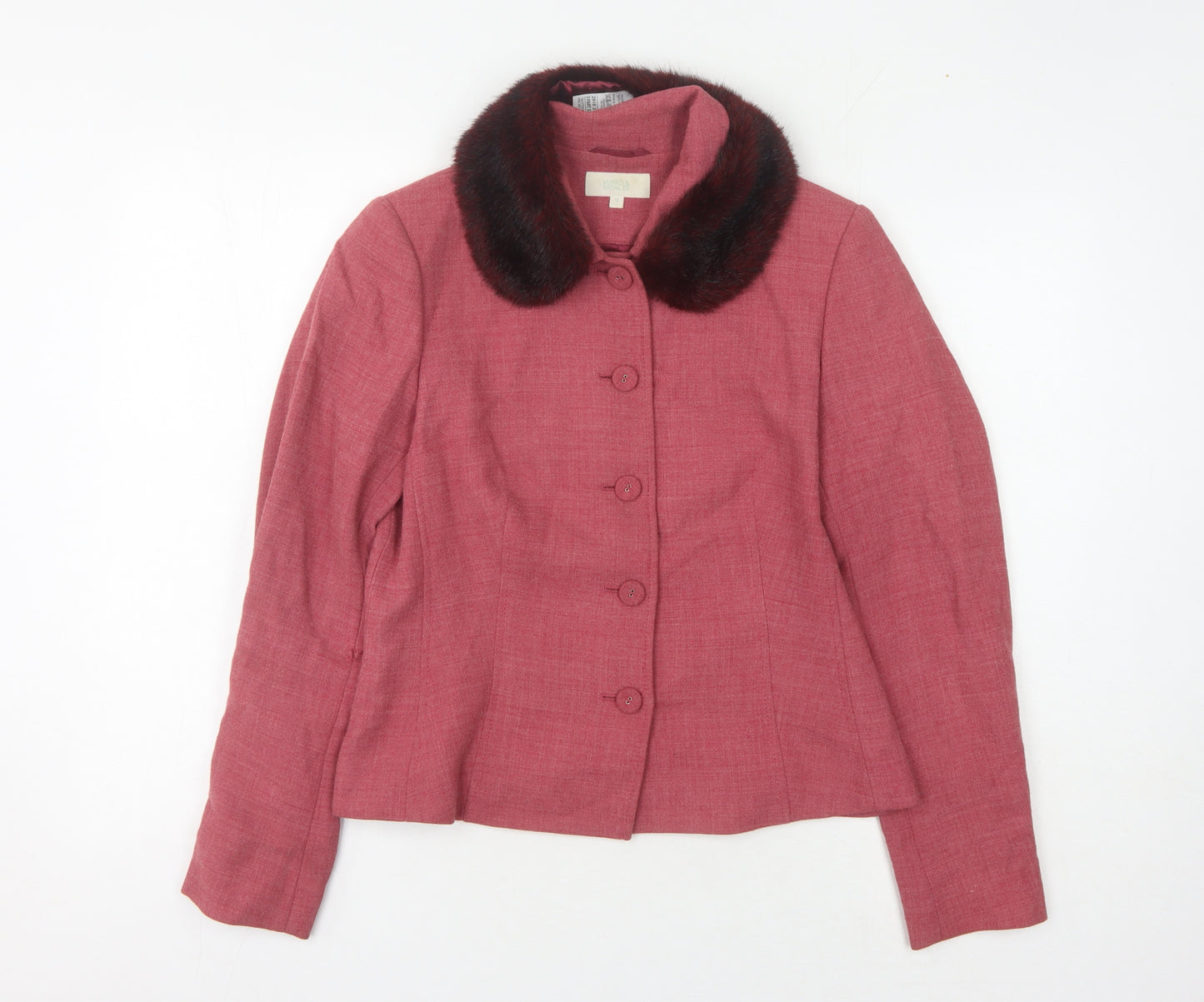 Marks and Spencer Women's Red Blazer UK 10 Shawl Collar
