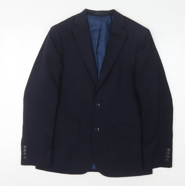 Marks and Spencer Men's Blue Wool Blend Blazer, Size 36 Short