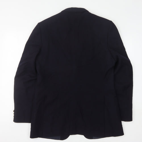 The Label Men's Blue Wool Blazer 40R Classic Formal