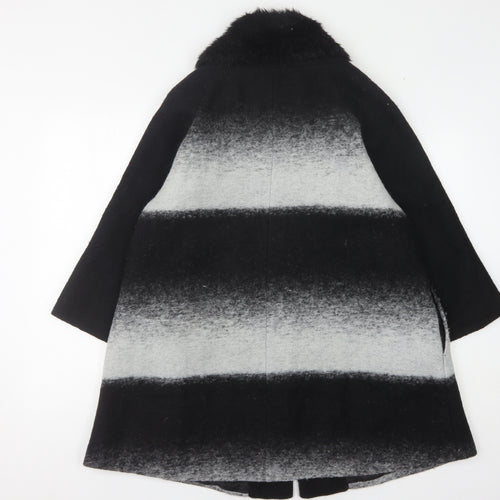 Roman Originals Women Black Wool Blend Cape Coat M