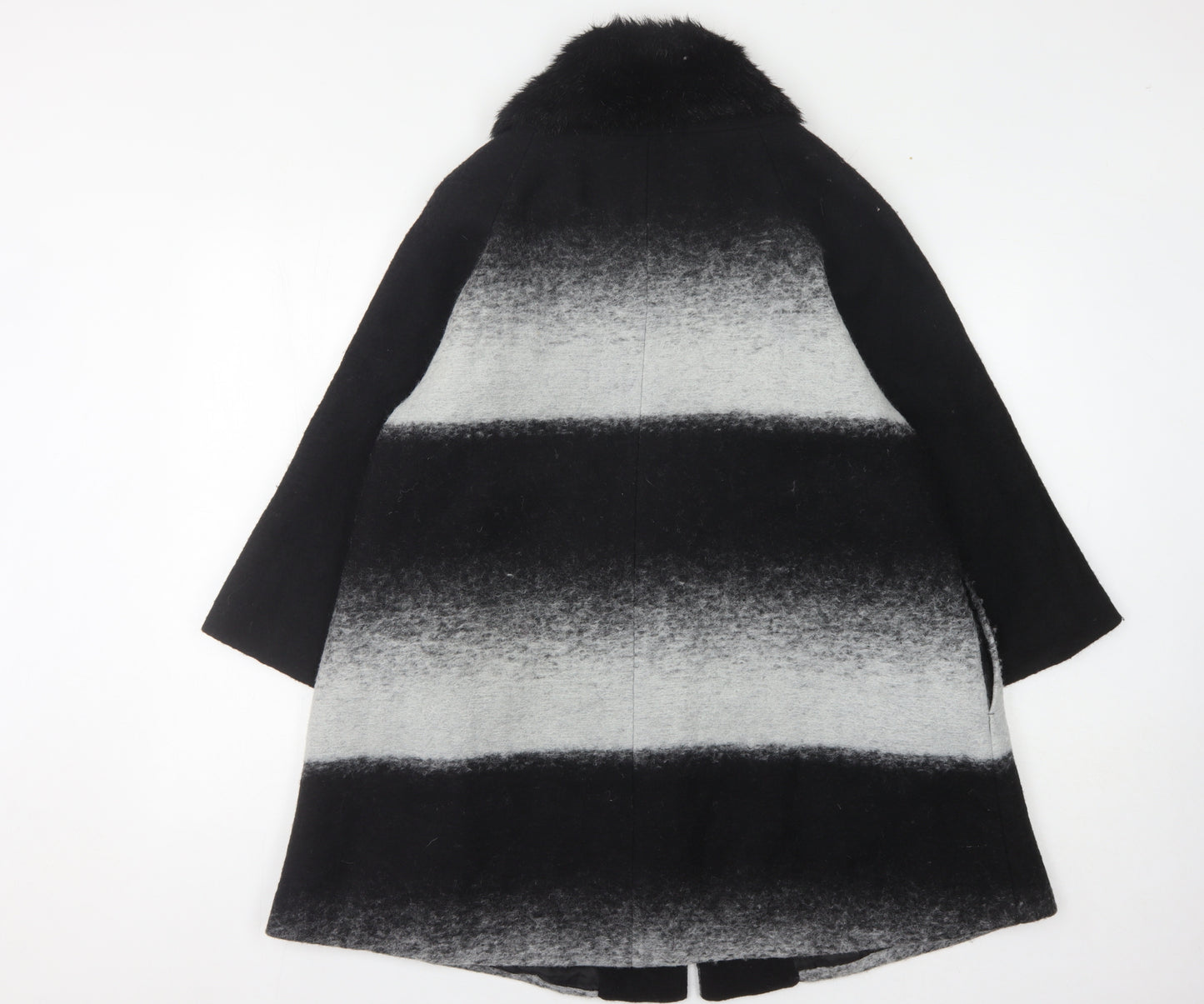 Roman Originals Women Black Wool Blend Cape Coat M