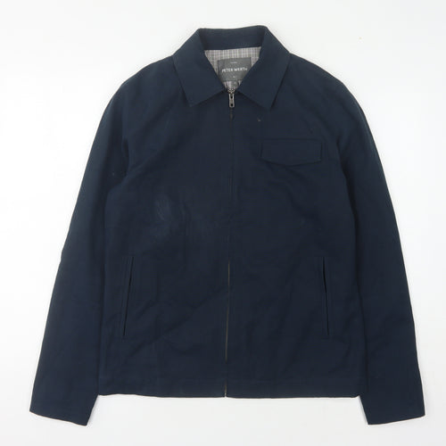 Peter Werth Men's Blue Cotton Jacket, Size S, Basic Style