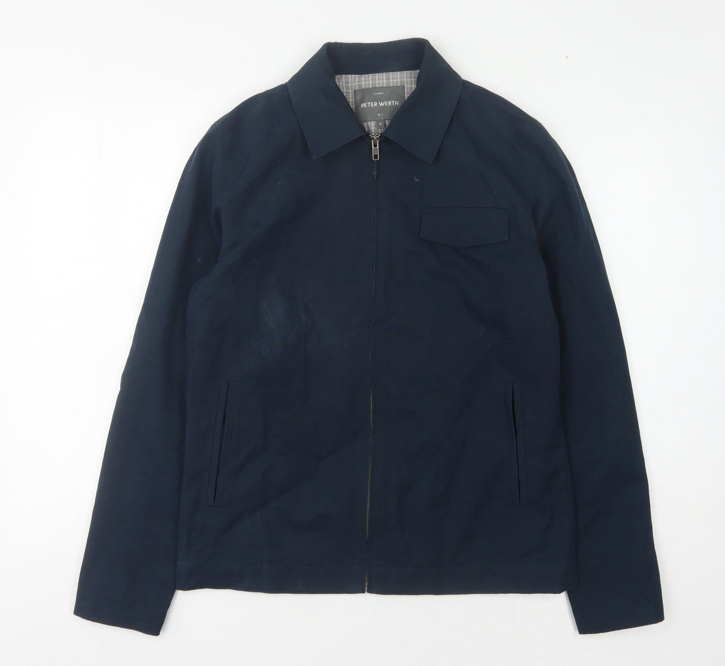 Peter Werth Men's Blue Cotton Jacket, Size S, Basic Style