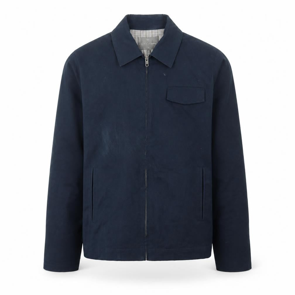 Front view of Peter Werth Men's Blue Cotton Jacket, size S, Basic Style