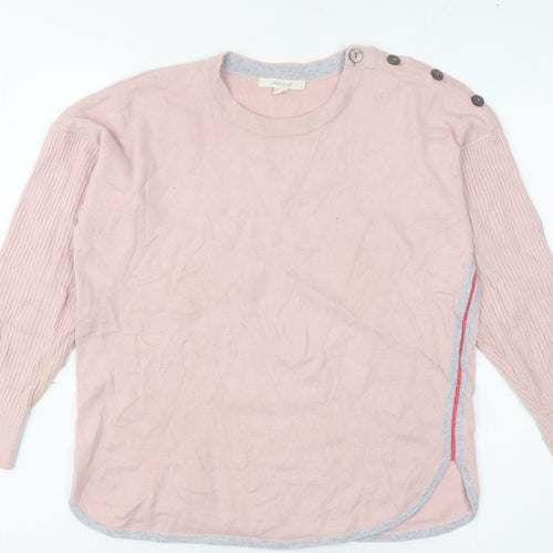 White Stuff Women’s Pink Cotton Wool Pullover Jumper Size 10