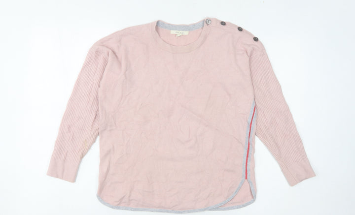 White Stuff Women’s Pink Cotton Wool Pullover Jumper Size 10
