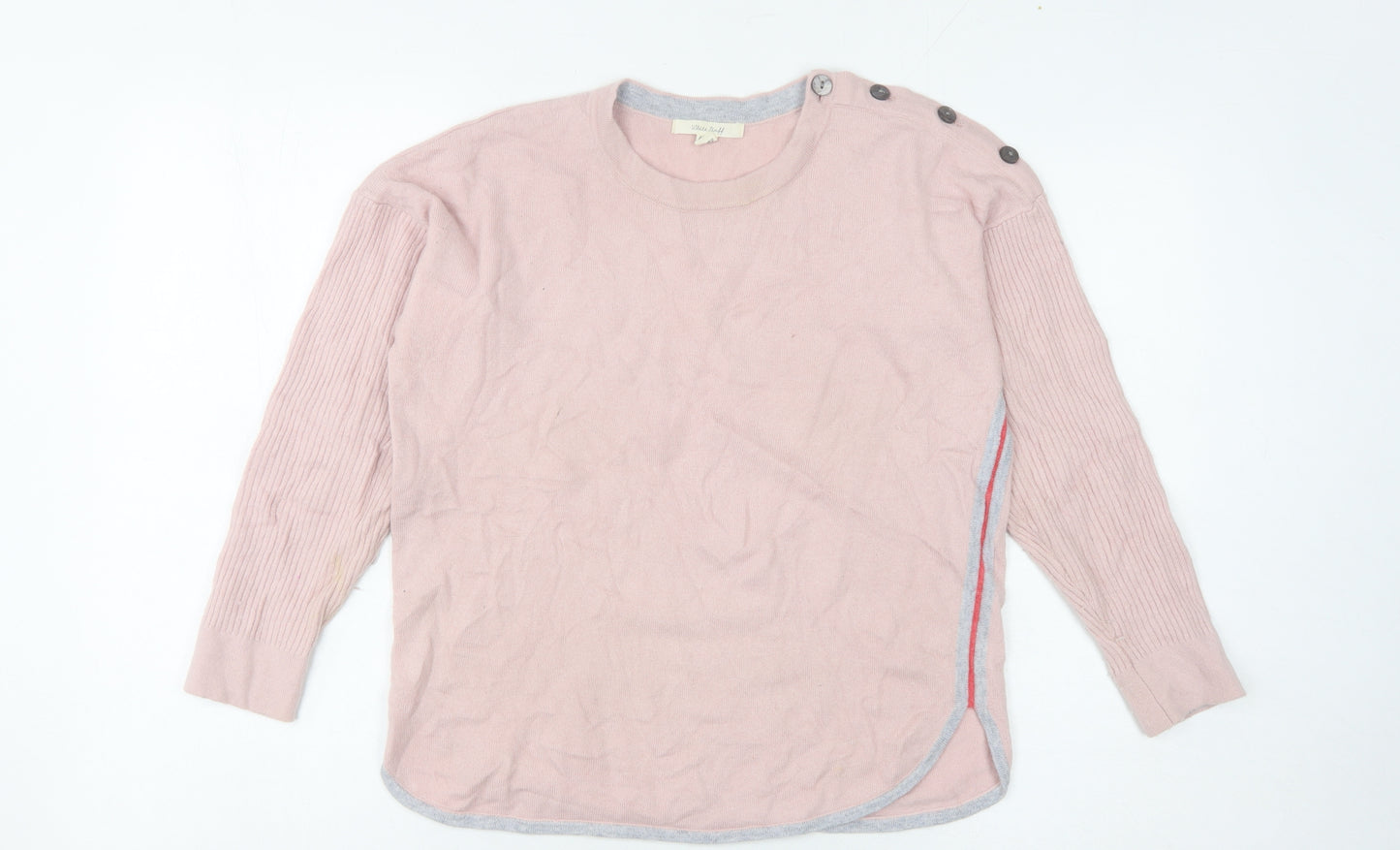 White Stuff Women’s Pink Cotton Wool Pullover Jumper Size 10
