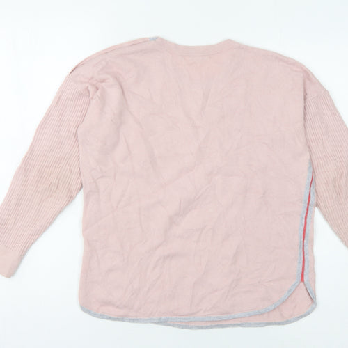 White Stuff Women’s Pink Cotton Wool Pullover Jumper Size 10