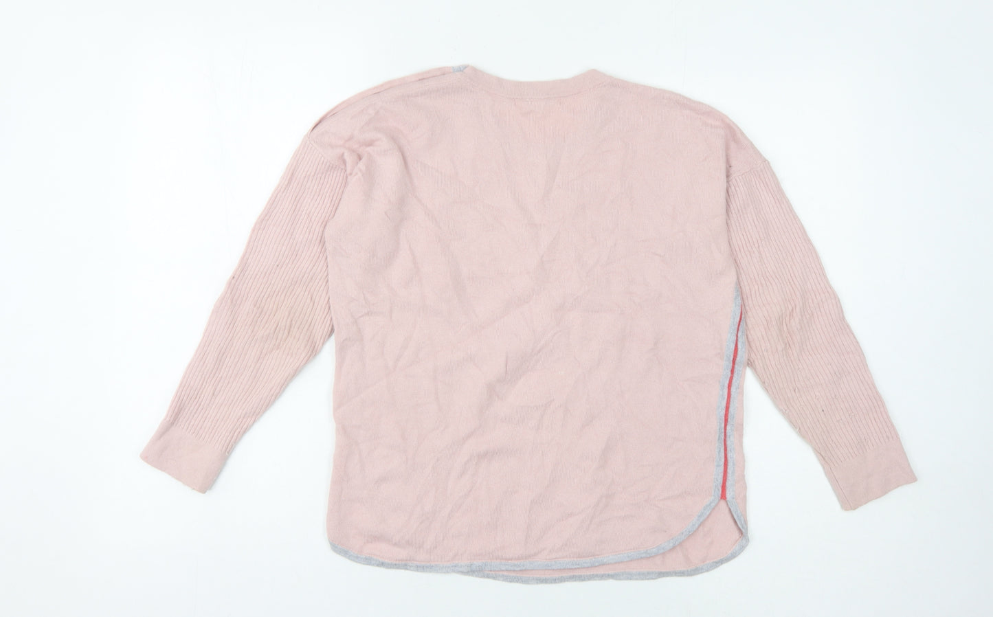 White Stuff Women’s Pink Cotton Wool Pullover Jumper Size 10