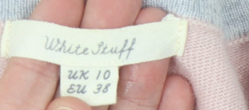 White Stuff Women’s Pink Cotton Wool Pullover Jumper Size 10