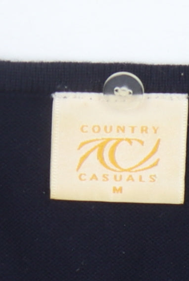Country Casuals Women's Black Floral Pullover Jumper M