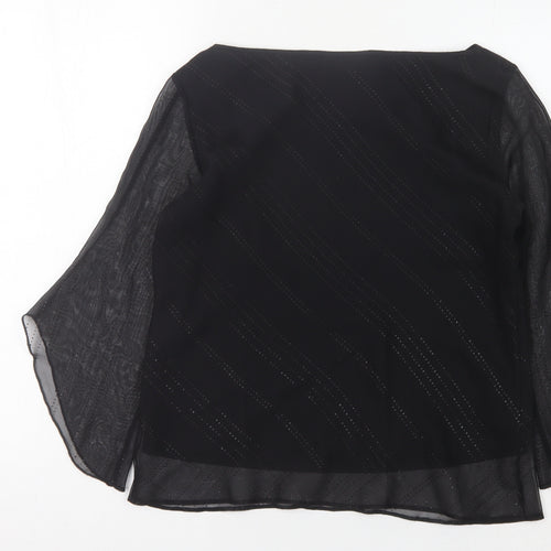 BHS Women's Black 3/4 Bell Sleeve Blouse Size 12