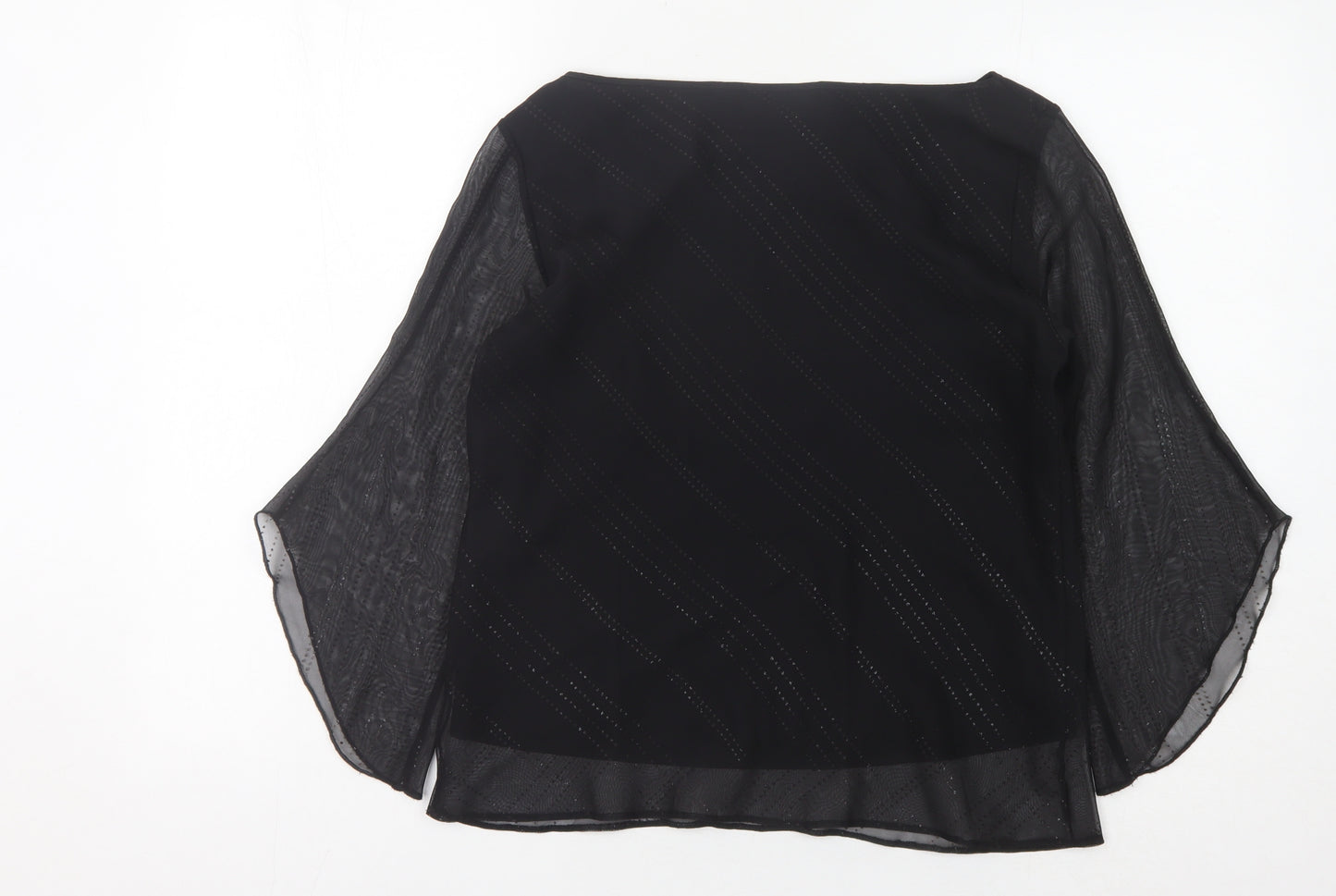 BHS Women's Black 3/4 Bell Sleeve Blouse Size 12