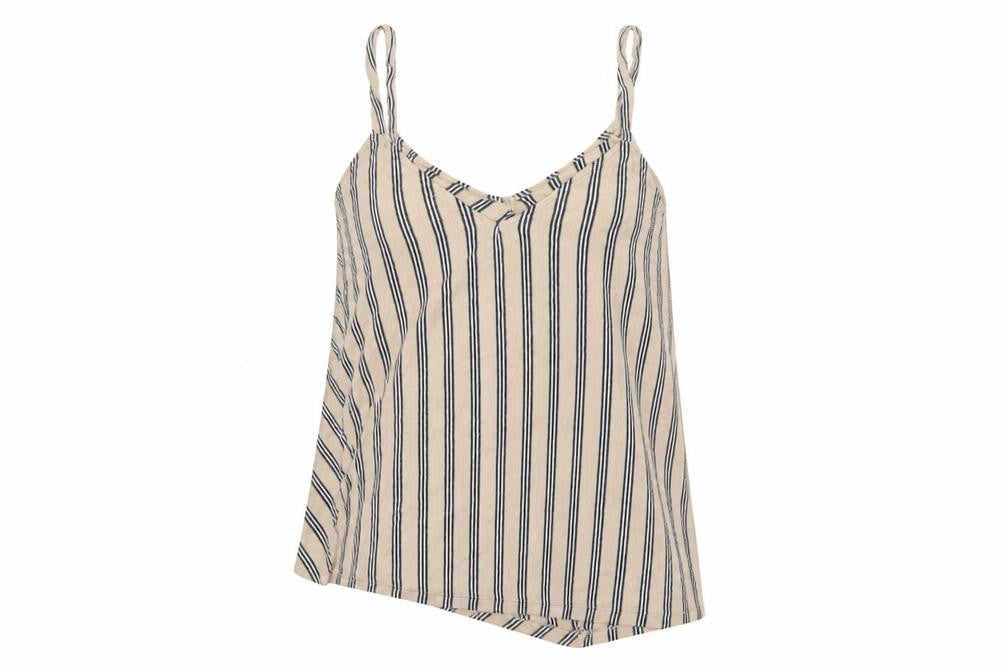 Front view of Pull&Bear Women's Beige Striped Camisole Tank -, size S