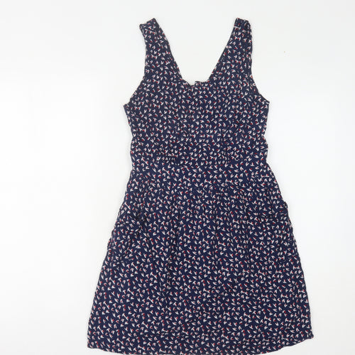 Pussycat London Women's Blue V-Neck Fit & Flare Dress XS