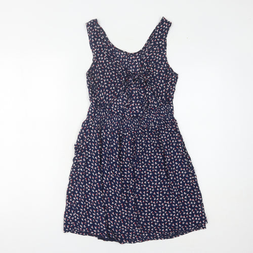 Pussycat London Women's Blue V-Neck Fit & Flare Dress XS