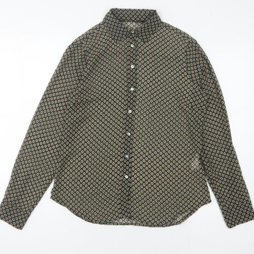 Zara Basic Womens Green Button-Up Shirt UK 6