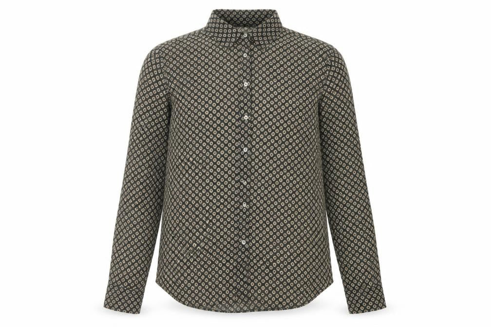 Front view of Zara Basic women’s green button-up shirt uk 6