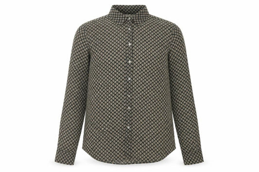 Front view of Zara Basic women’s green button-up shirt uk 6