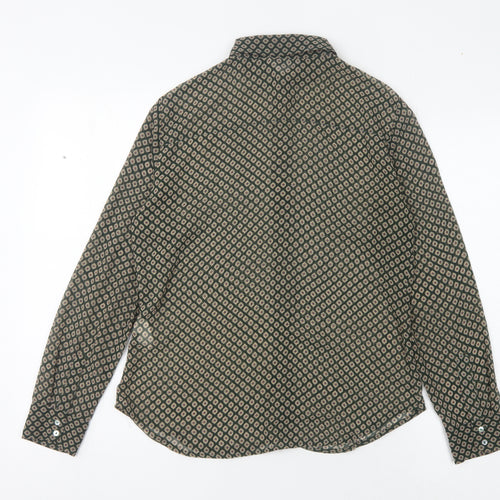 Zara Basic Womens Green Button-Up Shirt UK 6